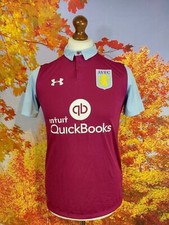 Aston Villa 2016 home Under Armour Heatgear Shirt. UK boy's age 14