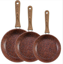 JML Copper Stone 3 Piece Non-Stick Frying Pans Set Cookware Brand New Kitchen 