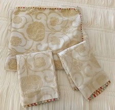 Bedeck Duvet Set Double Beige Light Gold With Stripe Edge Detail