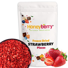 Freeze Dried Strawberry Pieces | 100% Natural Dehydrated Fruit, No Added Sugar