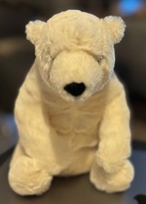 Jellycat Small Elwin Polar Bear - White Sitting Bear Plush Blue Eyes