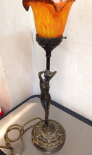 ART DECO STYLE NUDE LADY LAMP BRONZE EFFECT