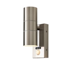 Litecraft Kenn Up & Down Outdoor Wall Light With PIR - Stainless Steel Clearance