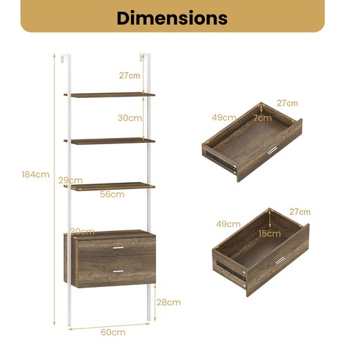 Gymax tier ladder bookcase - gymax, 6-tier