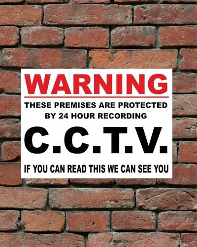 Cctv warning metal sign - warning,