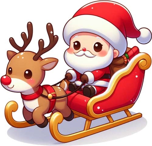 Christmas santa reindeer - christmas,