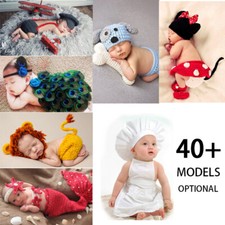 Newborn Baby Photography Props Crochet Knit Costume Photo Hats Outfits Boy Girl