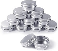 Round Silver Metal Tin 15ml