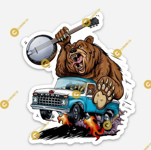 Ford truck magnet bear - truck, banjo
