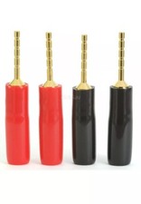 4 Speaker Pin Connectors - Gold Plated 2mm Banana Plugs Screw Terminal Hifi AV