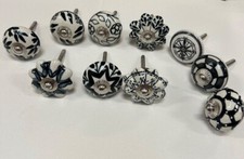10 Mix Black & White Ceramic Knob Door Handle Cabinet Drawer Cupboard Pull