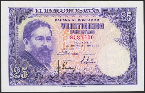 Pesetas july 1954 no - pesetas.,