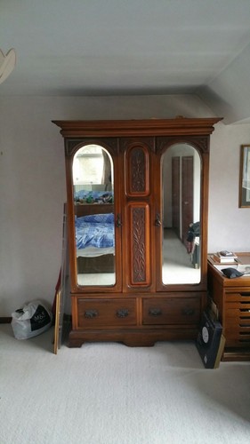 Edwardian mahogany armoire - edwardian,
