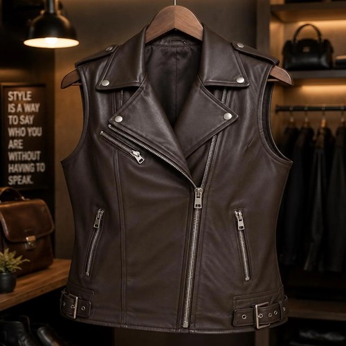 Women pink leather biker - leather,