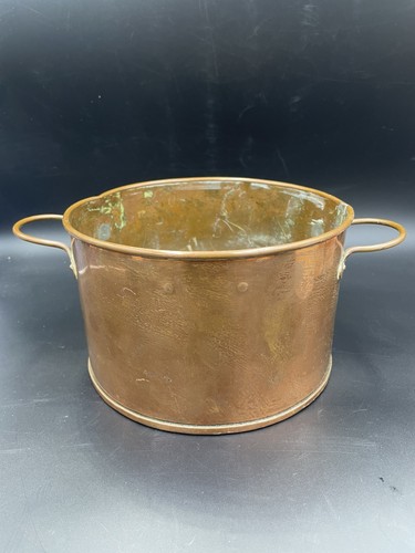 Vintage brass round planter - vintage,