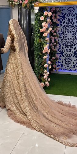 Beige ball gown - asian, wedding
