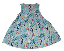 Ex Chainstore Summer Dress Rainforest Parrots Aqua Girls 6-24 Months