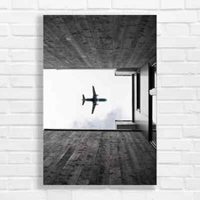 Minimalist Airplane Aviation Canvas Print Large Picture Wall Art