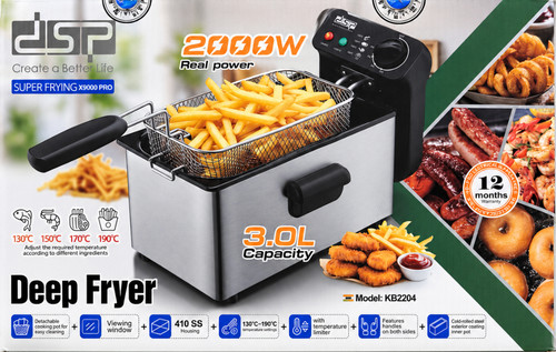 Dsp deep fryer - fryer, silver