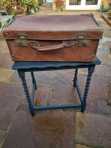 Vintage suitcase leather - , brown