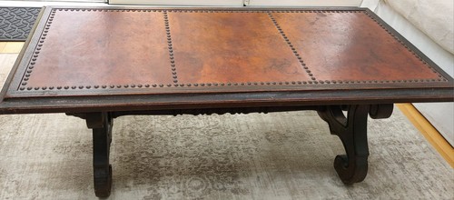 Vintage leather top coffee - leather,