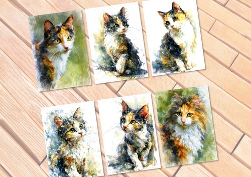 Calico cat portrait - calico,