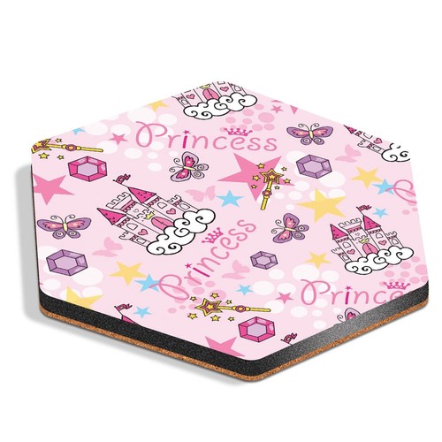 Hexagon mdf coaster pink - coaster,