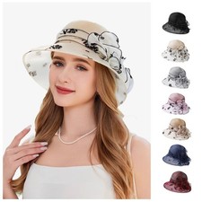 Organza Flower Bow Lady Hat