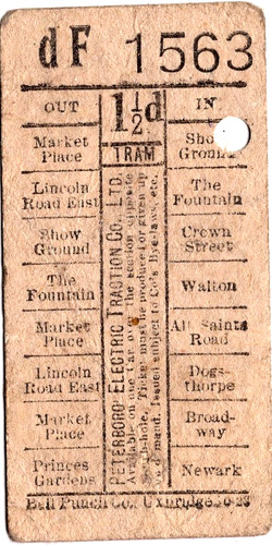 Tram ticket peterborough - tram, ticket: