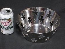 Alessi Girotondo Fruit Bowl INOX 18/10 Stainless Steel 8" x 3.5"