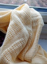 Vintage Pale Yellow Lemon 100% Cotton Cellular Soft Blanket 70x90cm Throw Wrap 