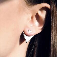 Mini Geo Hollow Combo Ear Jacket Studs Hook Bar Front Back Butterfly Earrings