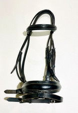 Black flash leather bridle
