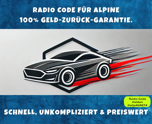 Alpine radio code - radio, pin