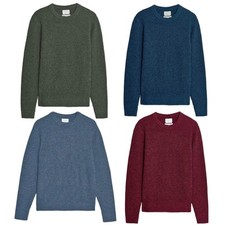 M&S Lambswool chunky rib knit crew neck jumper