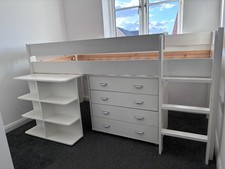 Stompa White Wooden Bed