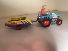 Vintage Die Cast Blue MOD TRACTOR  & TRAILER MATCHBOX SUPERKINGS 1973 Model K-3