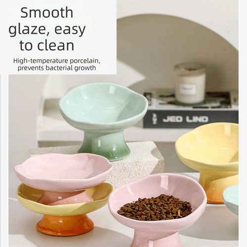Ceramic elevated cat bowl - ceramic,