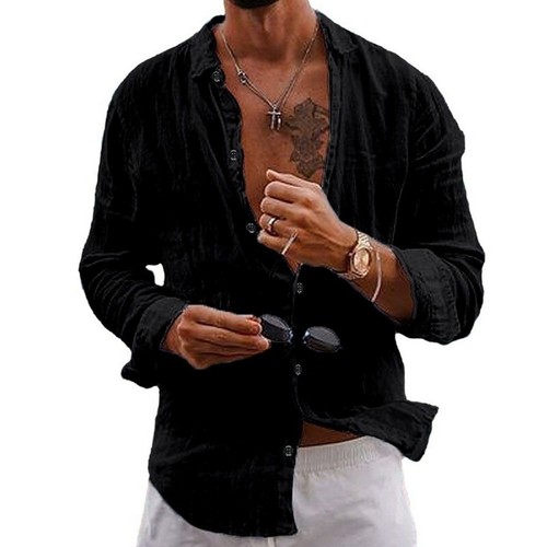 Men cotton linen - cotton, shirt