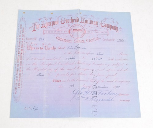Railway share certificate - railway,