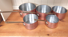 Professional quality Villedieu GAOR 50, set of 5 copper pans, 3mm gauge, 9kg