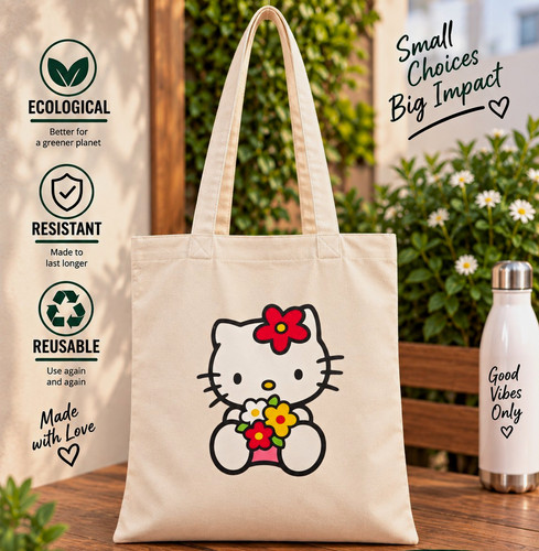 Hello kitty canvas - canvas, tote