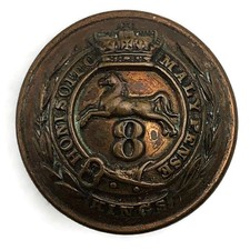 VICTORIAN 8th Regiment of Foot King's 1855-81 Kings OFFICERS GILT Tunic Button