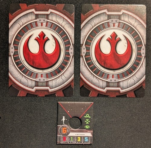 Rebel pilot card - &, token
