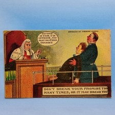Comic Postcard C1910 Judge Wig Court Dock Policeman Uniform Breach Of Promise