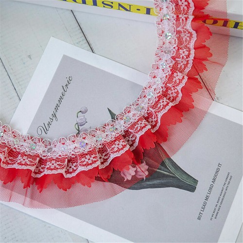 Lace over pleat gathered - 1m,