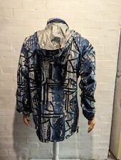 Adidas vtg cagoule jacket XL D7 Vibrant Abstract hooded 90s blue windbreaker
