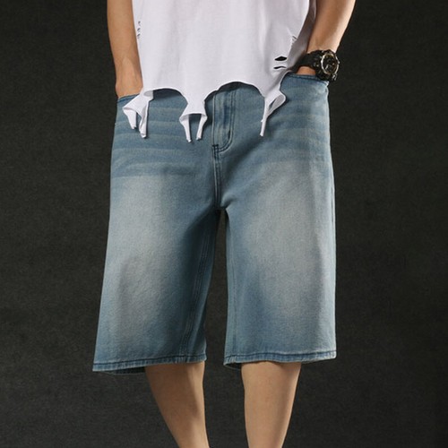 Men length baggy denim - length,