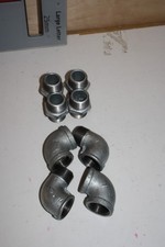 mixed set of LOOSE 1" galvanised iron pipe fittings 8 in total -NEW