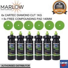 6 X CARTEC DIAMOND CUT 3000 1KG COMPOUND WITH 6 X FREE GREEN COMPOUNDING HEAD
